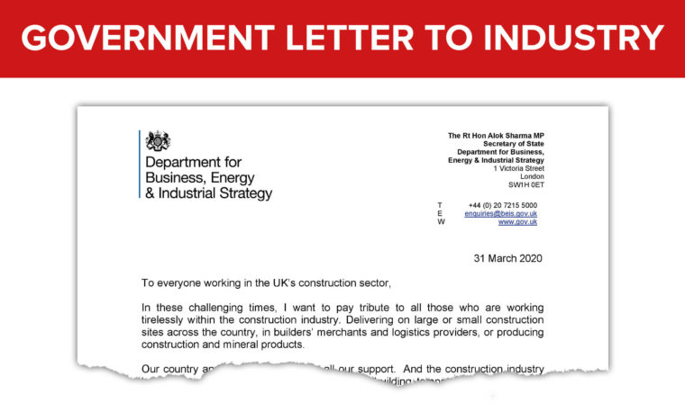 Government Letter to Construction Sector